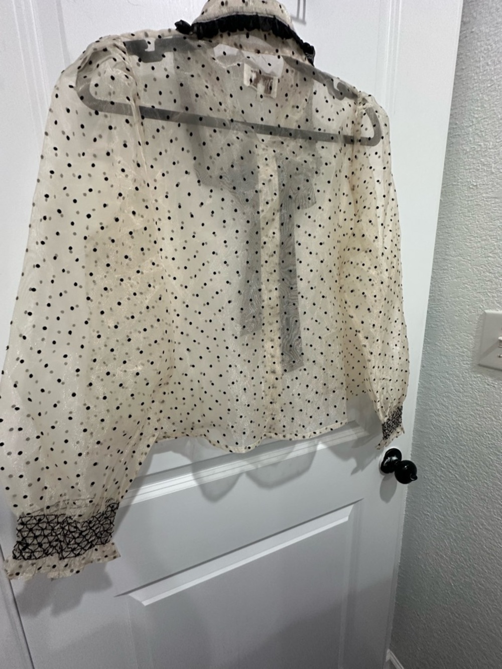 Mille Greta Sheer Tie Neck by Anthropologie Blouse SZ S - Picture 6 of 8